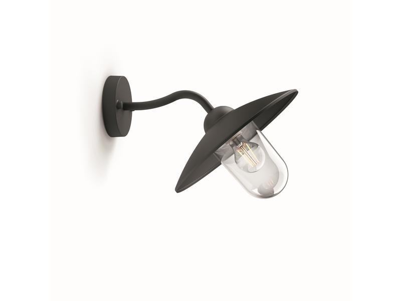 Philips Hammock Wandleuchte schwarz, exkl. LM 1 x 60W Wandleuchte für den Aussenbereich, max. 1x 60 W, E-27-Sockel, ohne Leuchtmittel