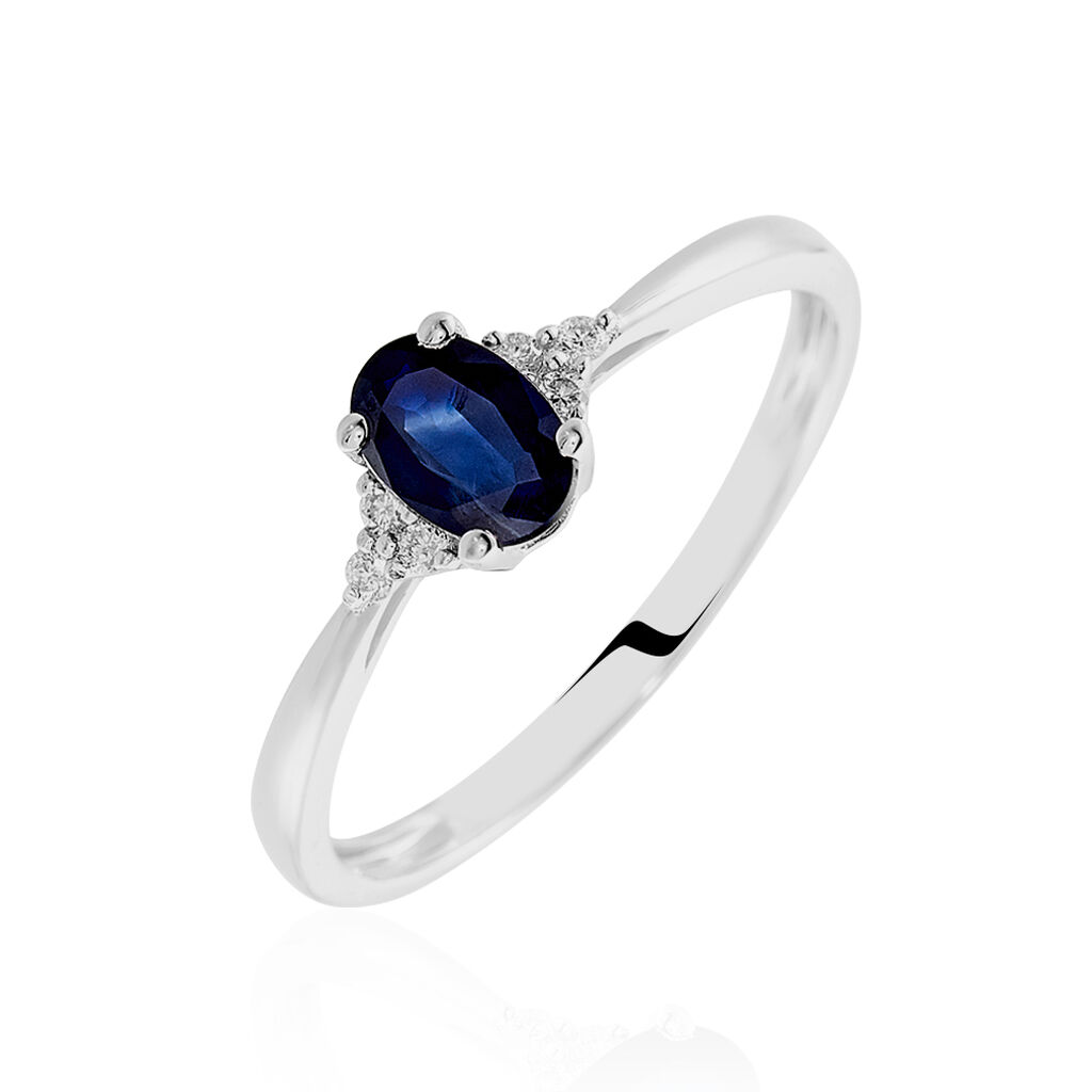 Bague Lea Or Blanc Saphir Et Diamant