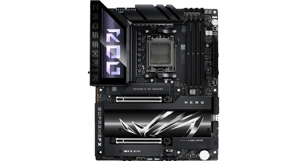 ASUSROG CROSSHAIR X870E HERO socket AM5 moederbord  (5Gb-LAN,  2,5Gb-LAN, Wi-Fi 7, BT, Sound, ATX)