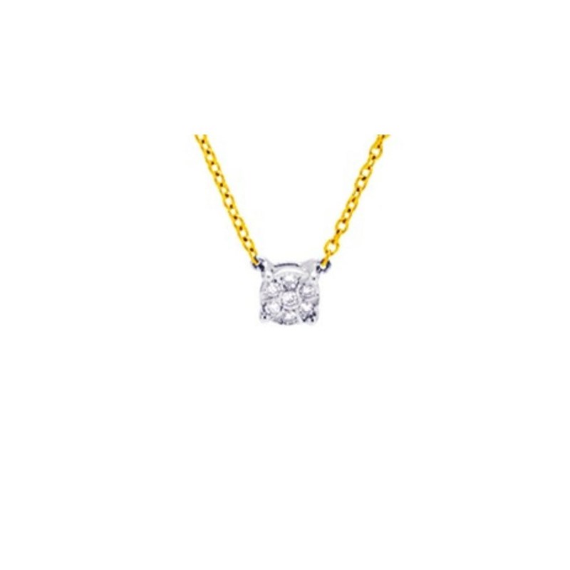 Collier diamants pastillés 0.04CT - Or jaune 9 carats