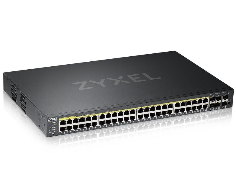 Zyxel PoE  Switch GS2220-50HP 50 Port 50-Port-GbE-Switch, Layer 2 managed, 44x GbE PoE 802.3at RJ-45 Ports, 4x GbE Combo-Port, 2x SFP Ports