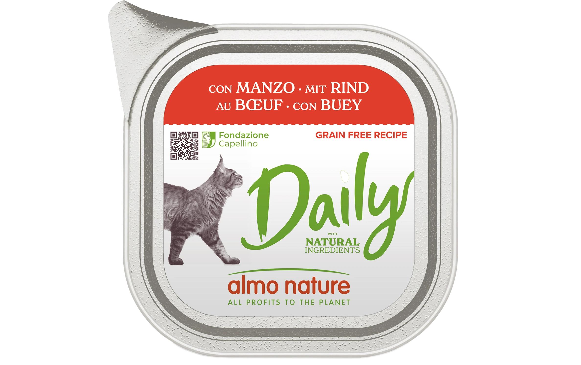 Nassfutter Daily mit Rind 32 x 100gAlleinfuttermittel für ausgewachsene Katzen