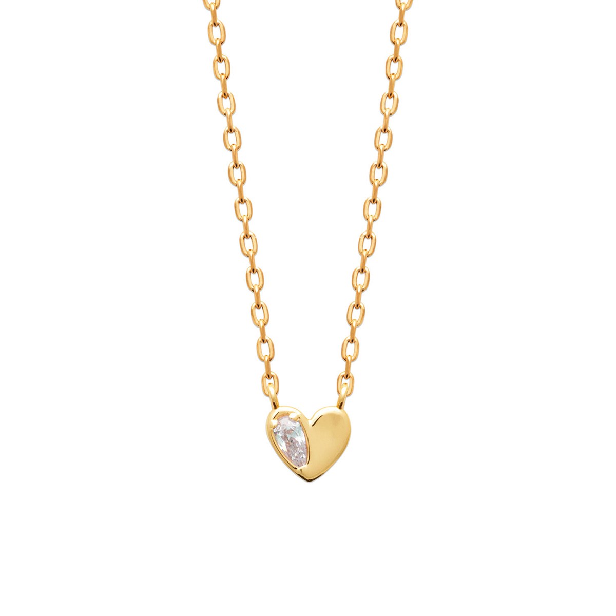 Collier Brillaxis plaqué or coeur plein OZ
