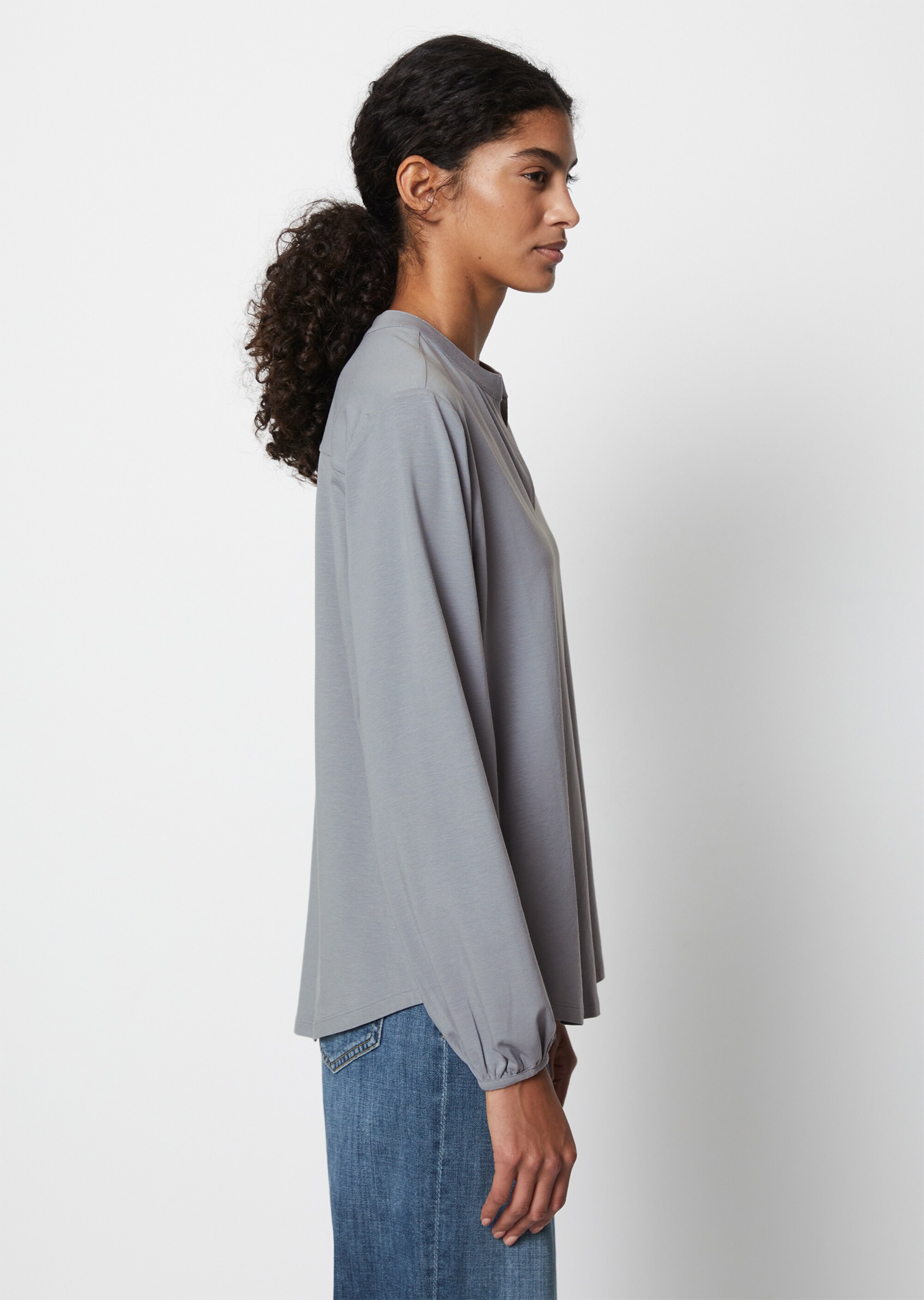 Jerseybluse looseaus Modal-Bio-Baumwolle-Mix