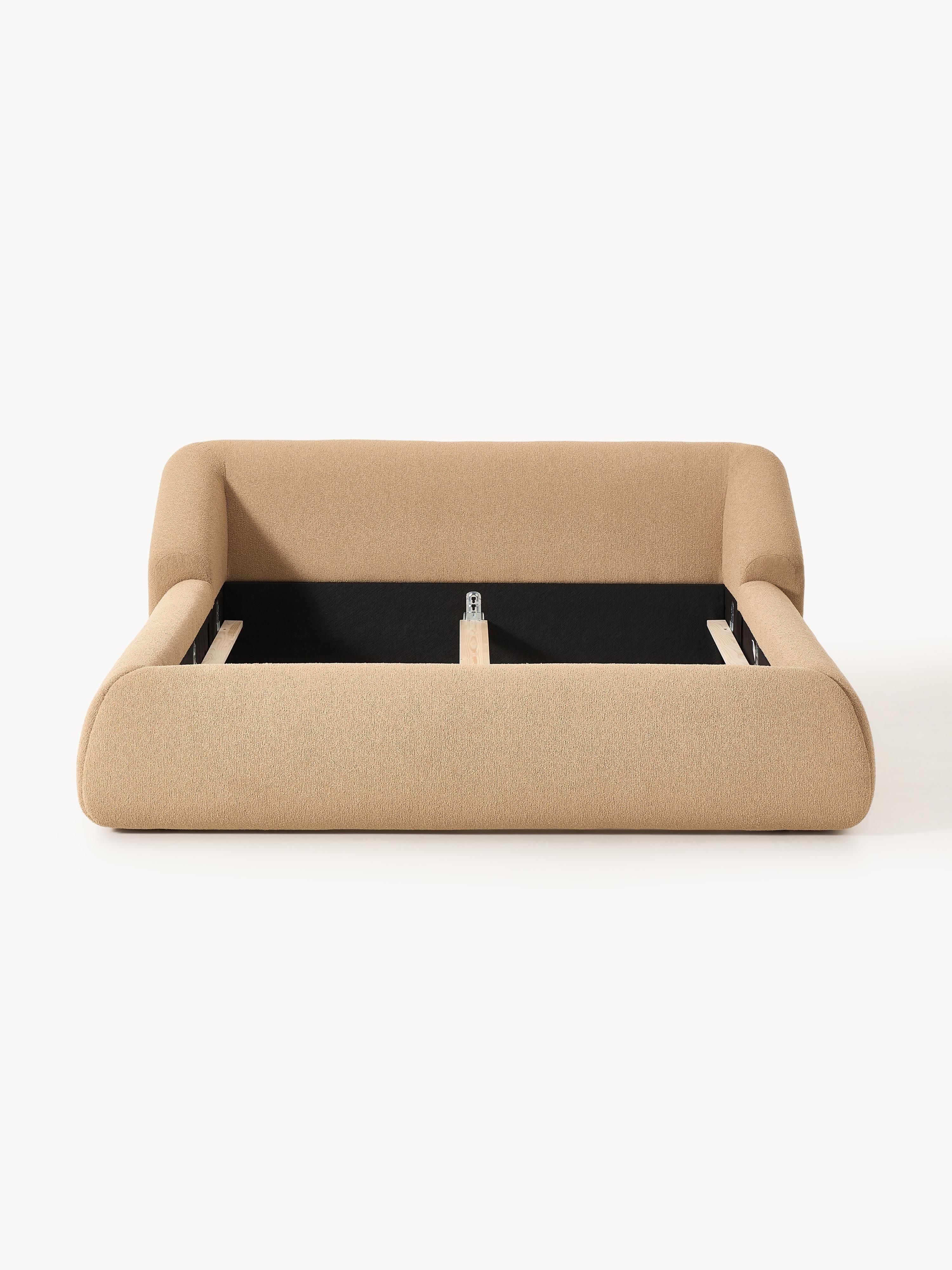 Gestoffeerd bouclé bed Sofia