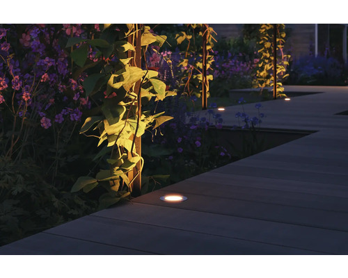 Paulmann Plug & Shine LED-vloerinbouwlamp, enkelvoudig, insectenvriendelijk, 2W, 90 lm, 2200 K, zilver, 230/24 V