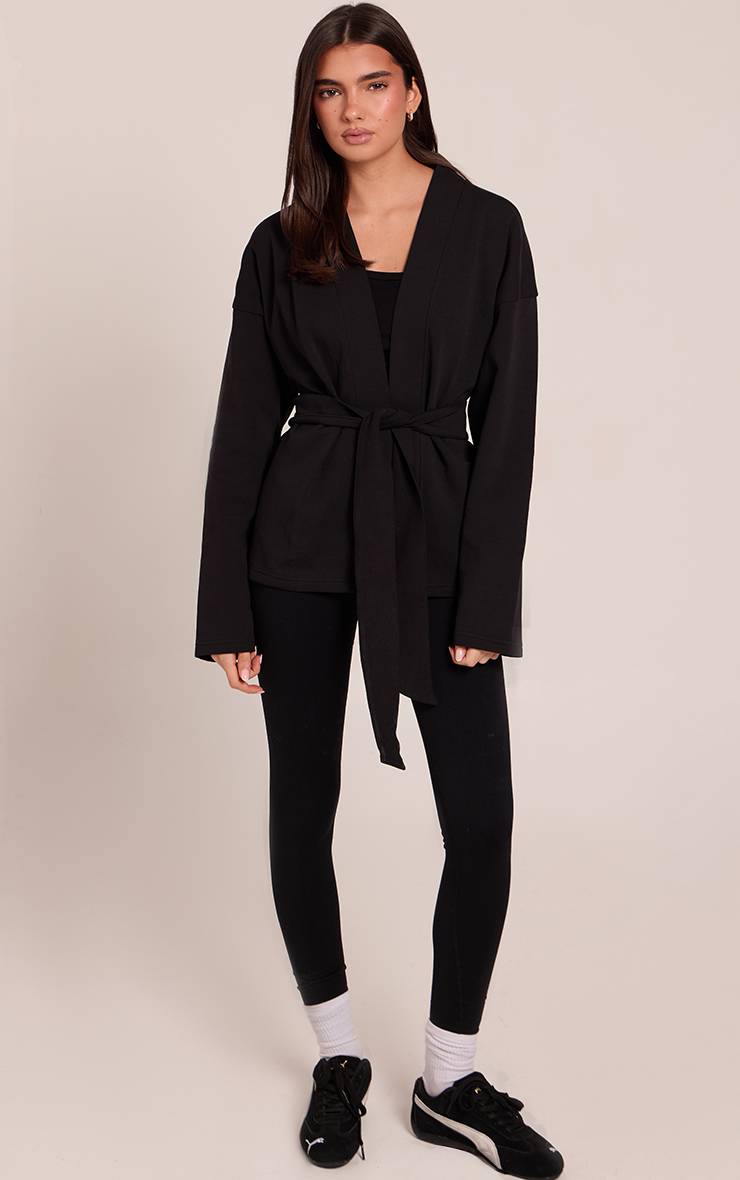 Veste De Yoga En Interlock Avec Lien À Nouer À La Taille