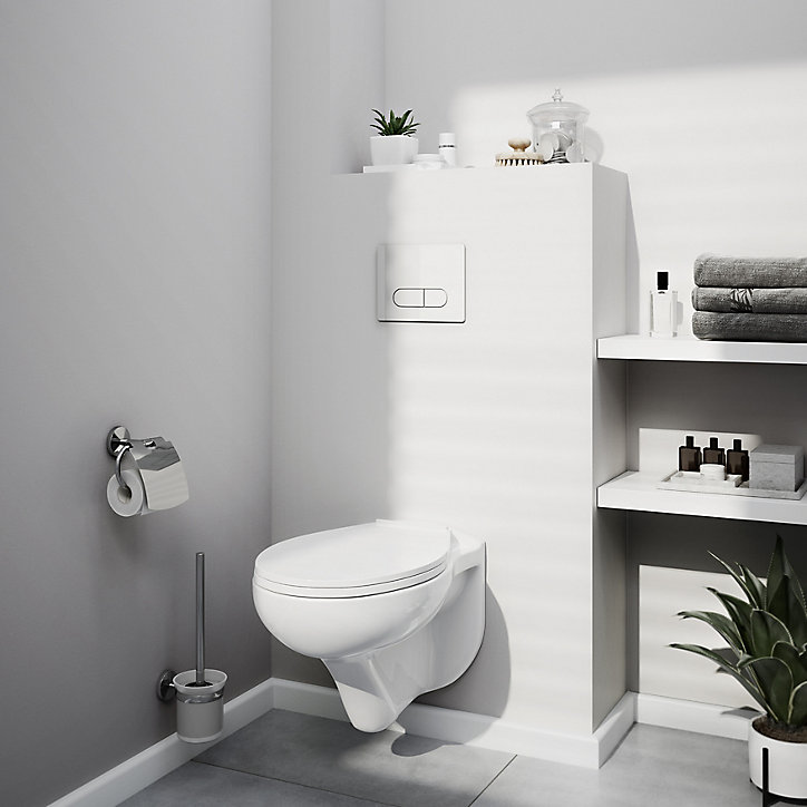 Brosse WC murale GoodHome Ormara argent chromé