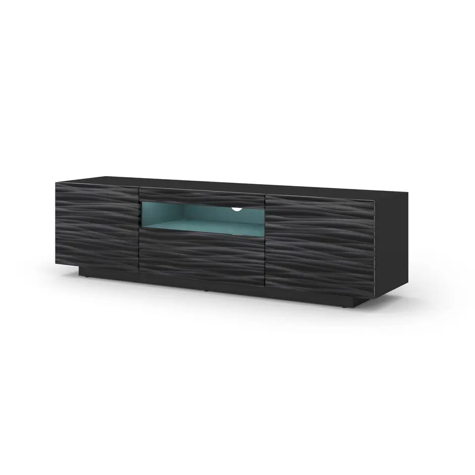 AURA TV-meubel 150 cm universeel sahara zwart  LED