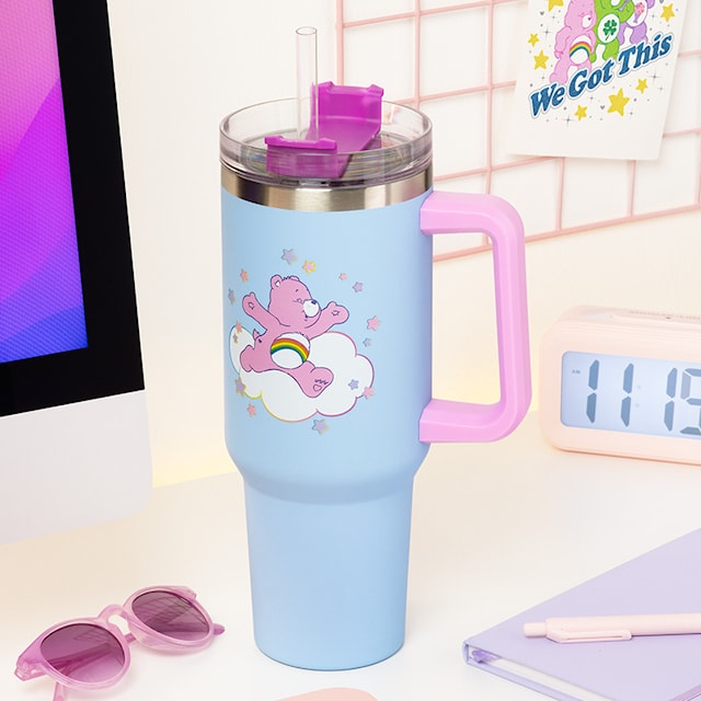 Care Bears 1200 ml Isolert Kopp med Sugerør, Paladone