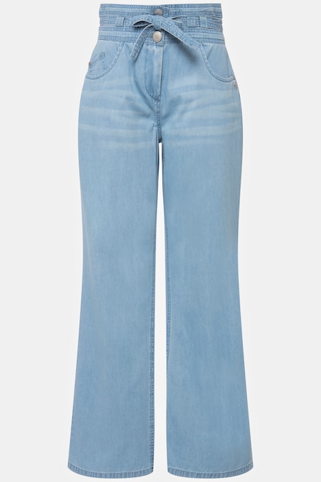 Jeans Mary, ausgestelltes Bein, Elastikbund, Bindegürtel