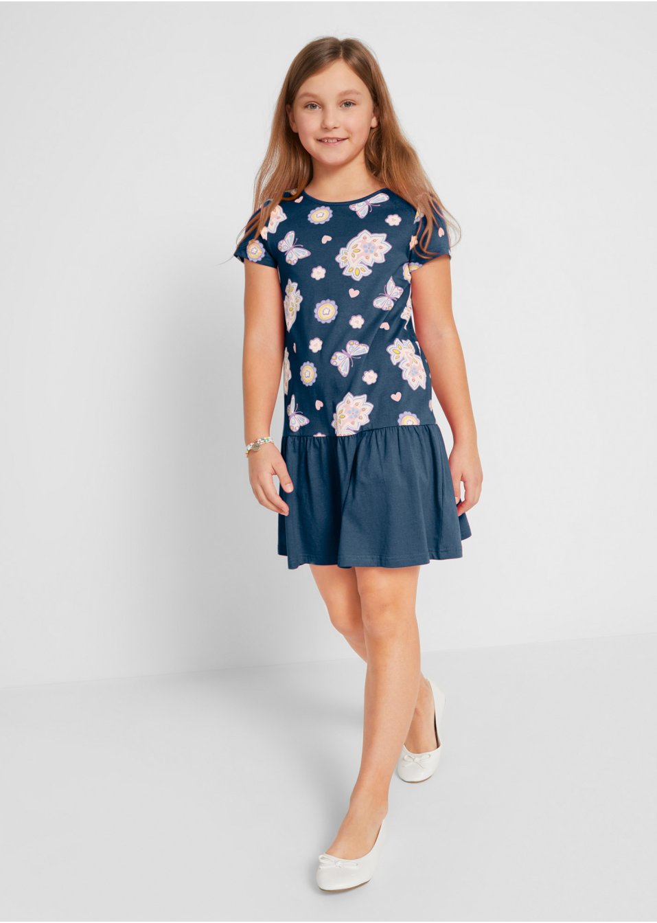 Robe T-shirt fille en coton