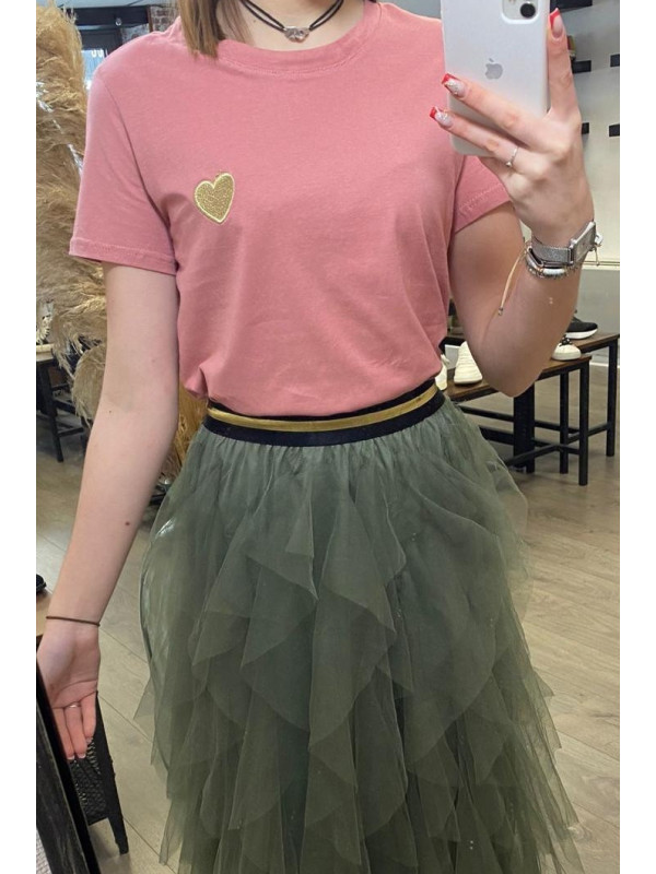 T-Shirt Coeur Rose