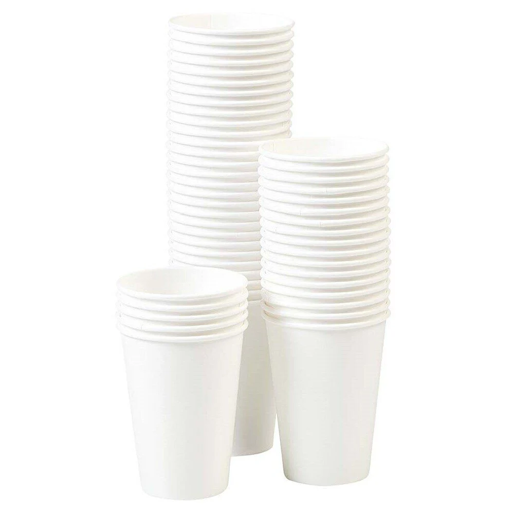 Gobelet jetable en carton uni blanc x50