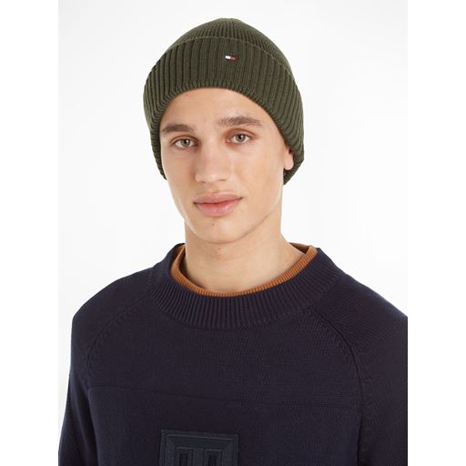 Tommy Hilfiger Logo Beanie, Army Green, One size