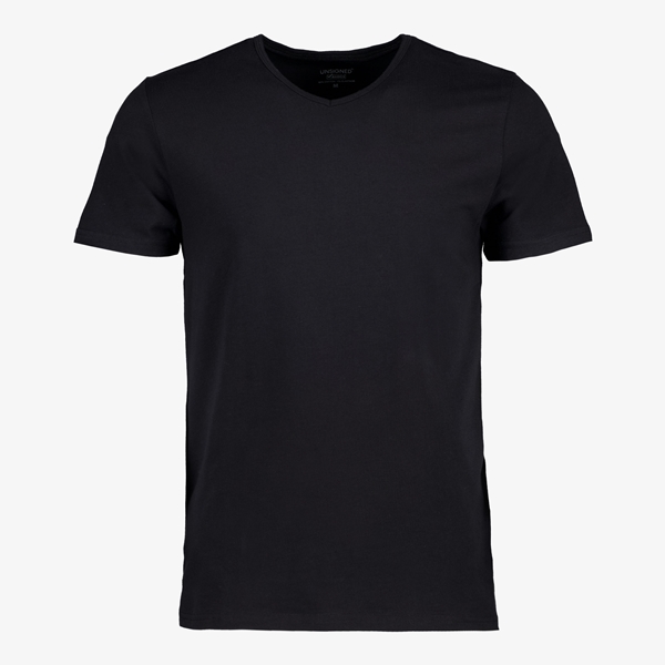 Unsigned heren T-shirt zwart met V-hals