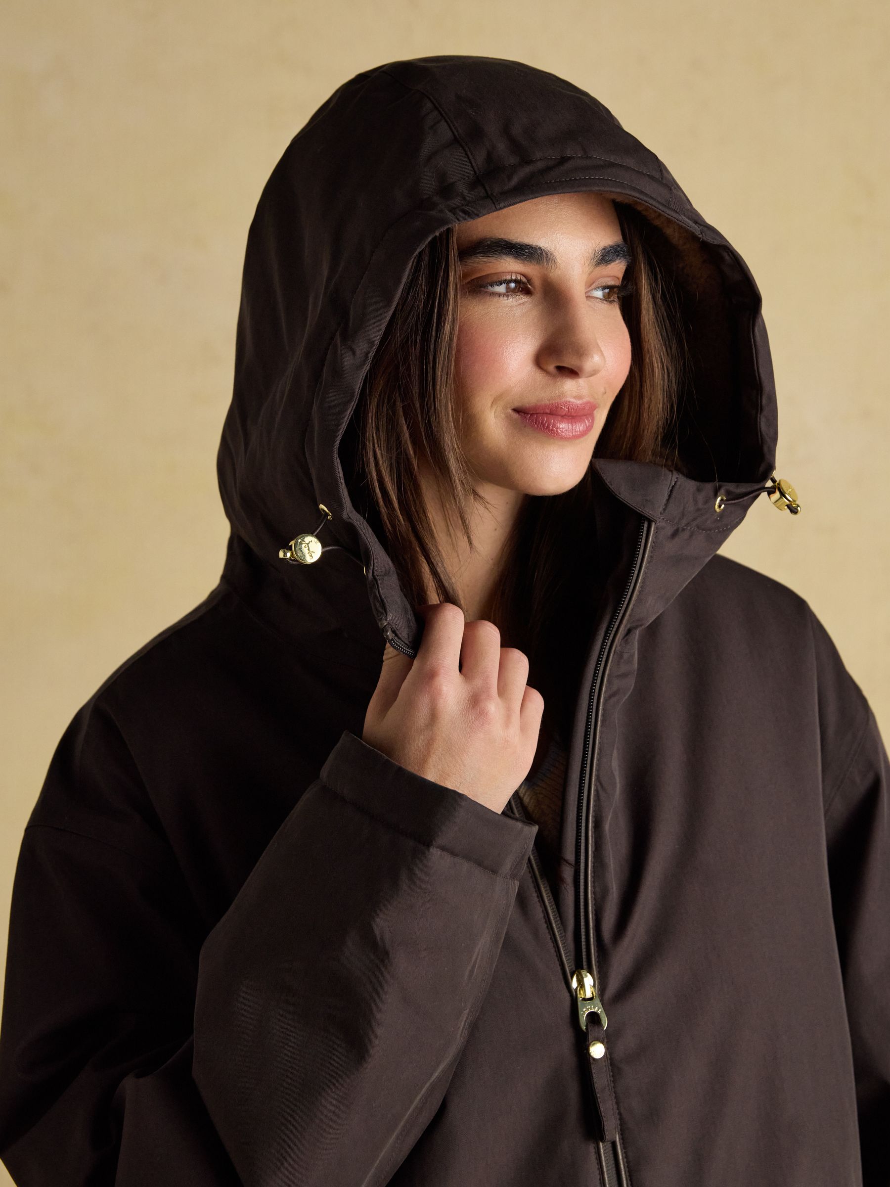 Bruin - Joules - Oversized waterdichte overall met fleece voering