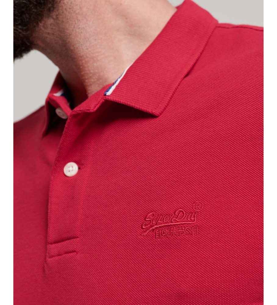 Camisa polo Superdry Classic vermelha em piqué