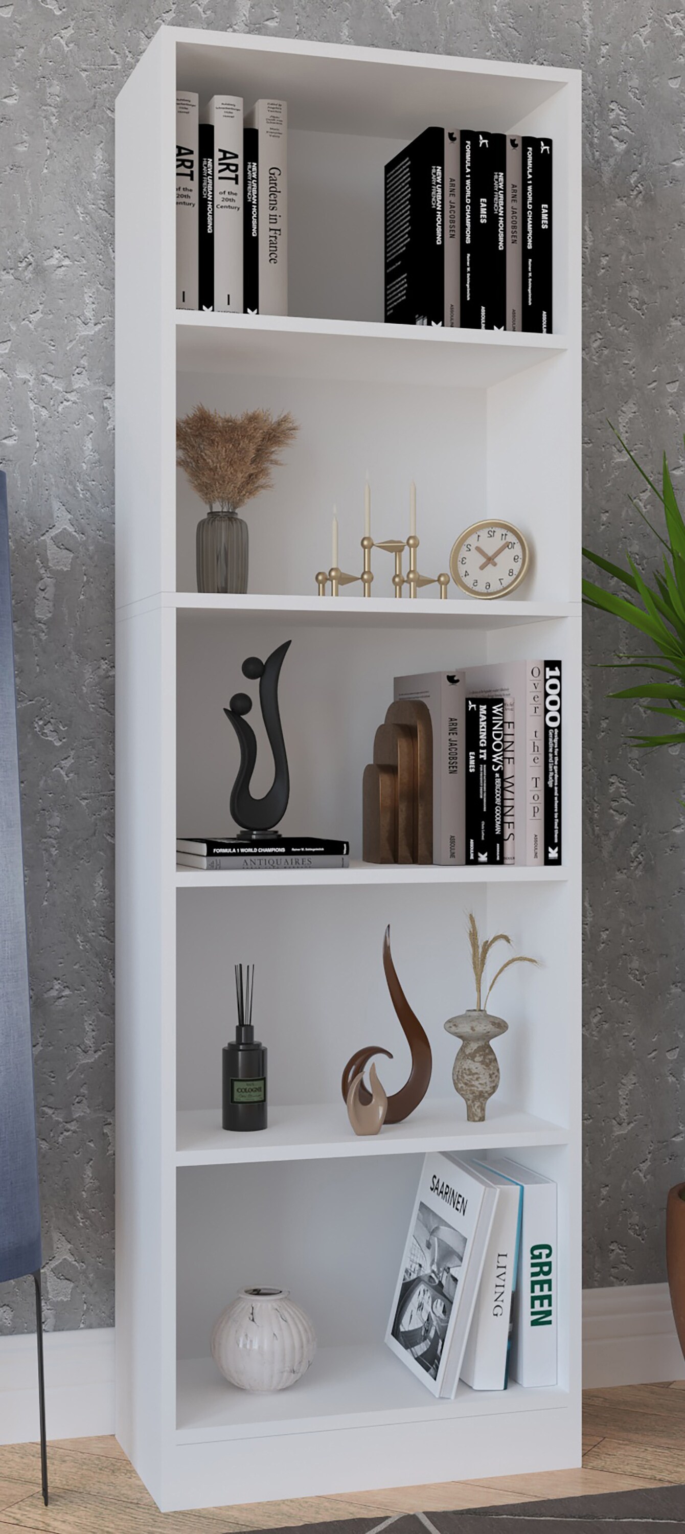 VCM Holz Aufbewahrung Stand Regal Bücherregal Deko Bücher Standregal Dilos XL 5-fach