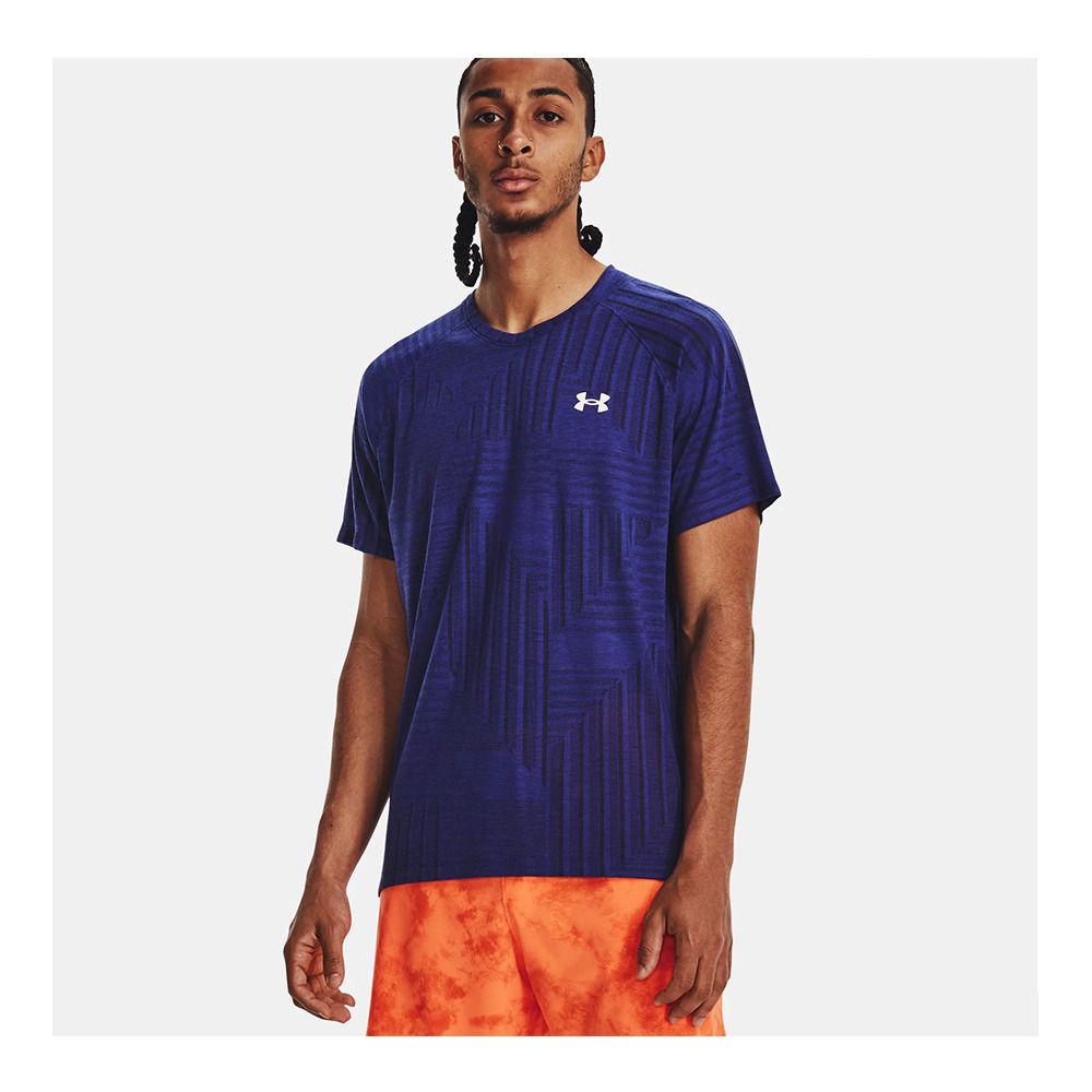 Under Armour UA STREAKER DECO DIAMOND - Maillot Homme sonar blue/black/reflective
