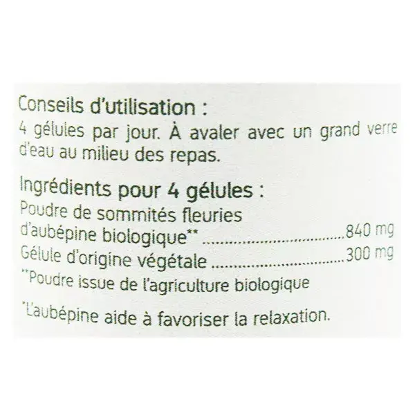 Nat & Form Bio Aubépine 200 gélules végétales