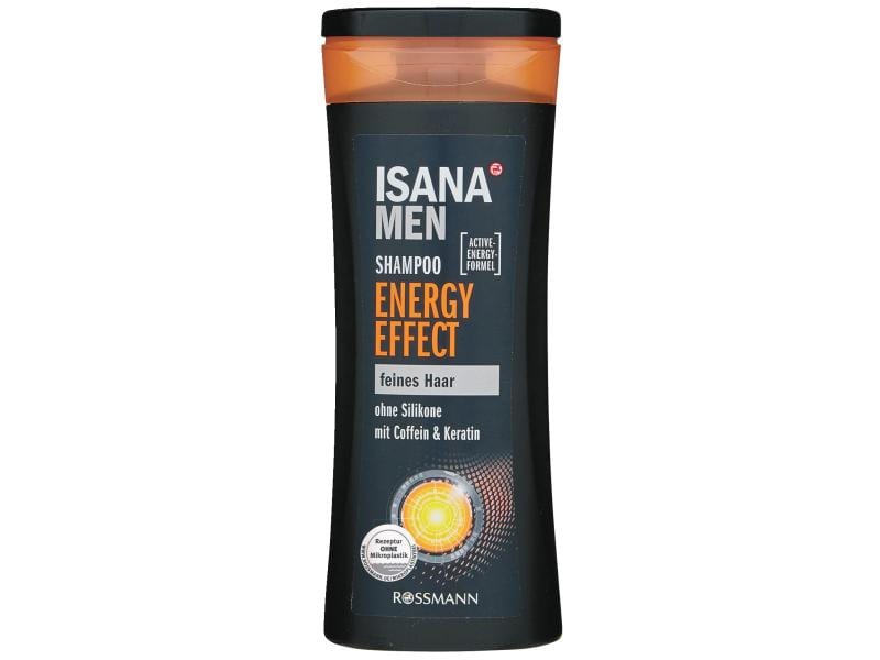 Isana men Shampoo Energy Effect Kit 3 x 300 ml Vitalisierendes Shampoo ohne Silikone für feines, energieloses Haar