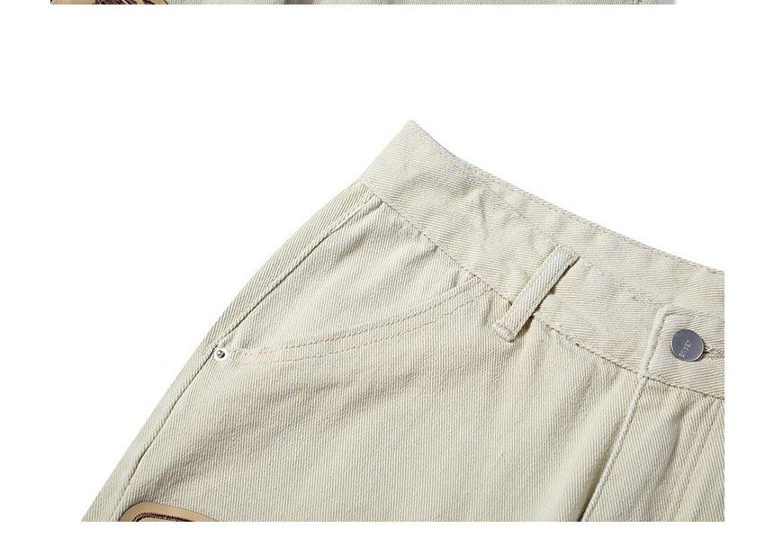 CHIC ERRO - High Rise Gun Geborduurde Wijde Broek