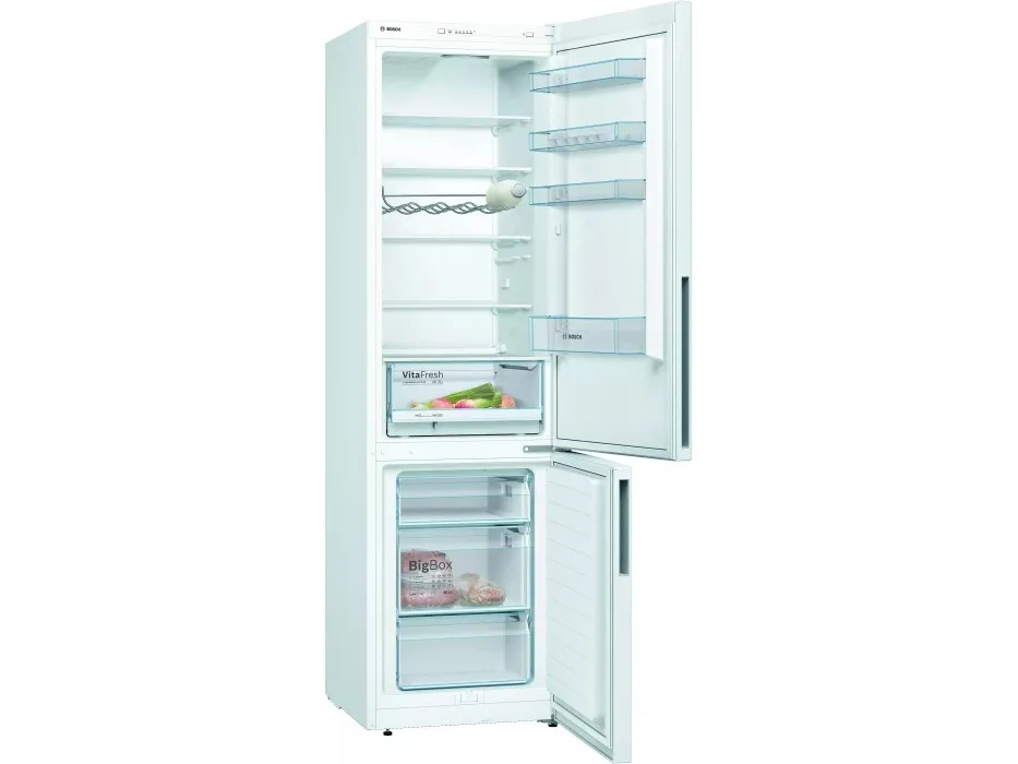 Bosch Serie | 4 KGV39VWEA - Køleskab/fryser - bund-fryser - bredde: 60 cm - dybde: 65 cm - højde: 201 cm - 343 liter - Klasse E - hvid