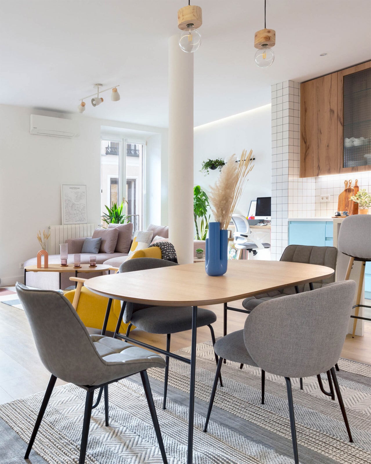 Kave Home Esszimmerstuhl ADAM 2er Set grau
