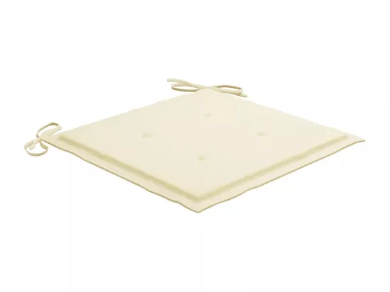 Chaise à bascule avec coussin crème Bois de teck solide