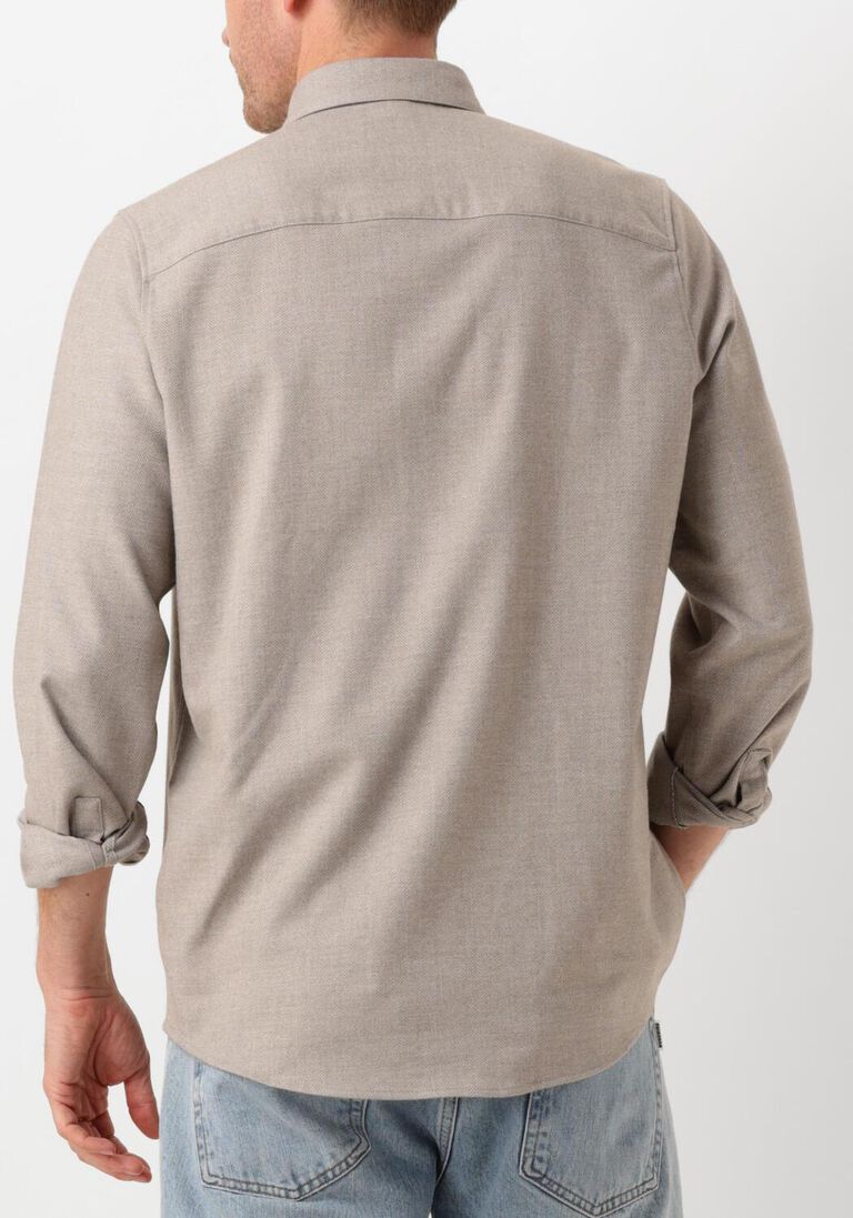 beige drykorn casual overhemd ramis