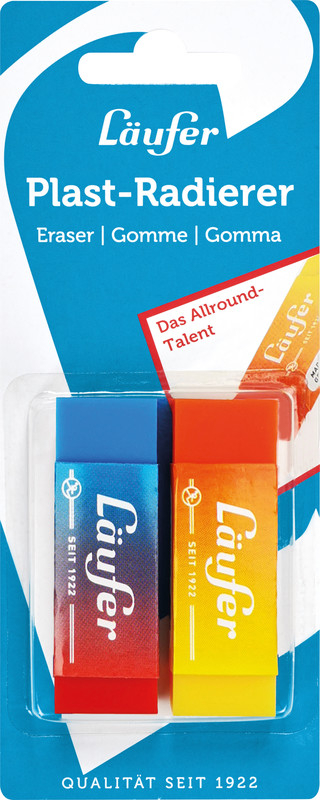 (2er Set) Radiergummi Plast Color Radierer (69825) - Rainbow