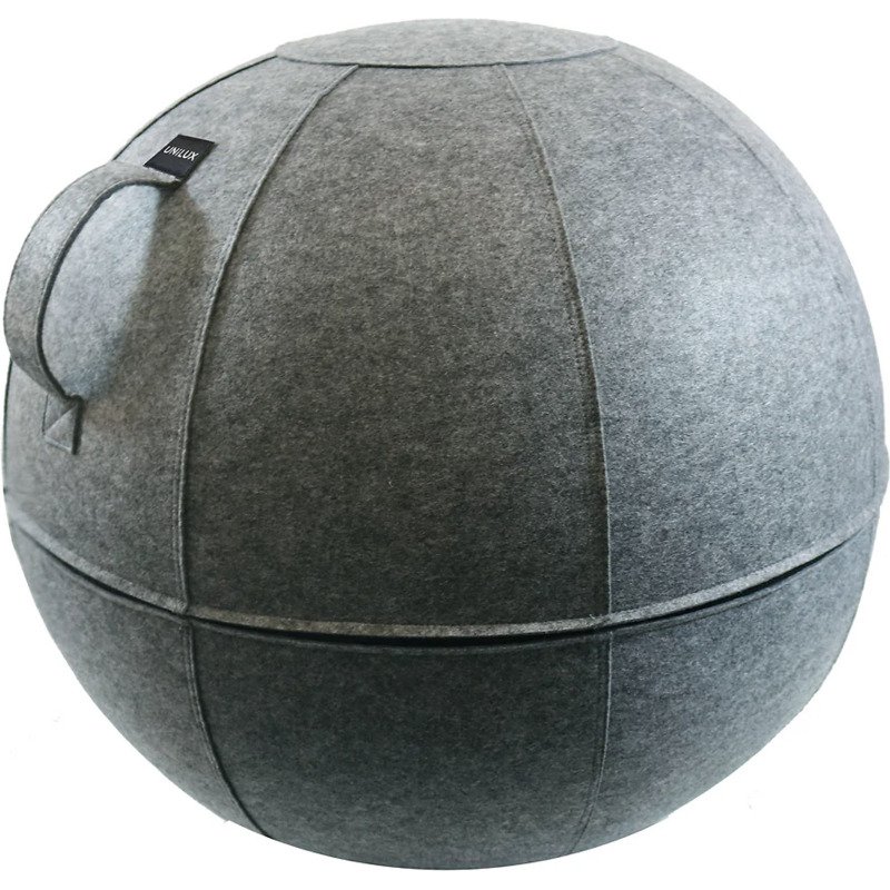 Siège ballon ergonomique Unilux Ø 65 cm Unilux Ergo Sphere en feutrine, gris