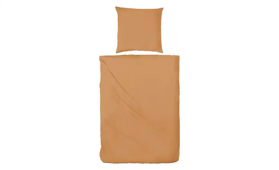 Stone Washed-Bettwäsche 200 cm 135 cm Curry 135x200 cm
