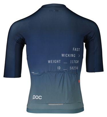 Maillot Manches Courtes Poc Pristine Print Dégradé Bleu