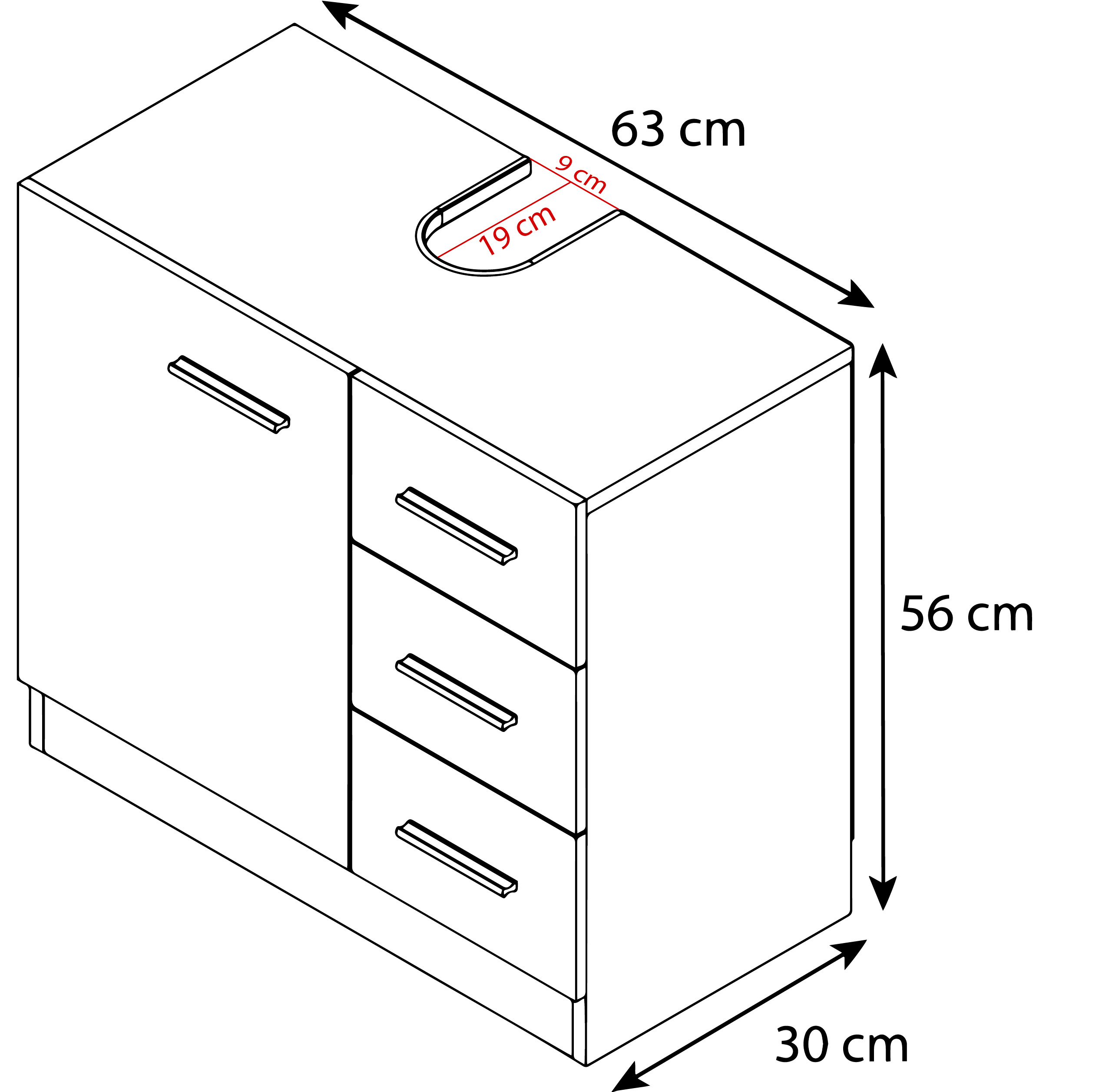 Waschbeckenunterschrank ZALO