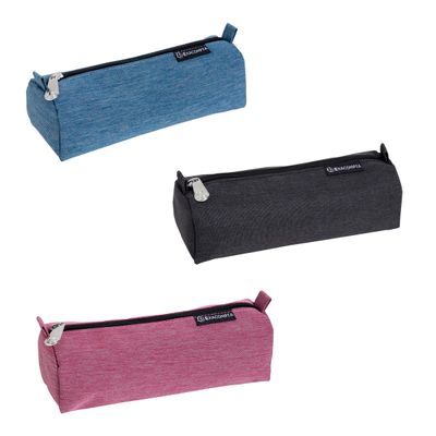 Trousse semi-ronde Denim 500 - disponible dans différentes couleurs - Exacompta