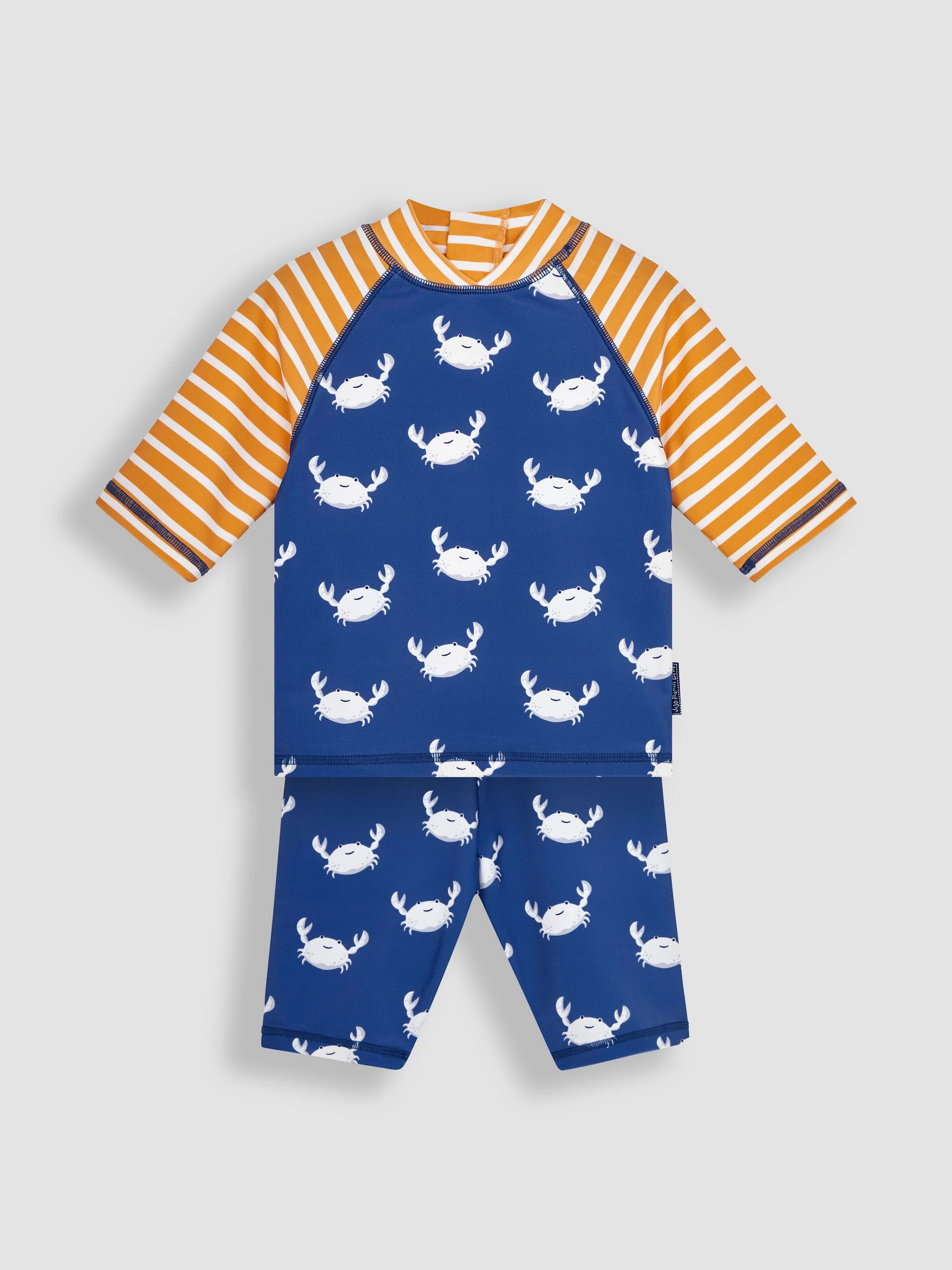 Blauw met kreeft - JoJo Maman Bébé - 50-delig 2-delig UPF zonbeschermend pak