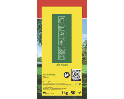 WOLF-Garten Premium Schaduw-Zon Gazonzaad 1 kg 50 m²