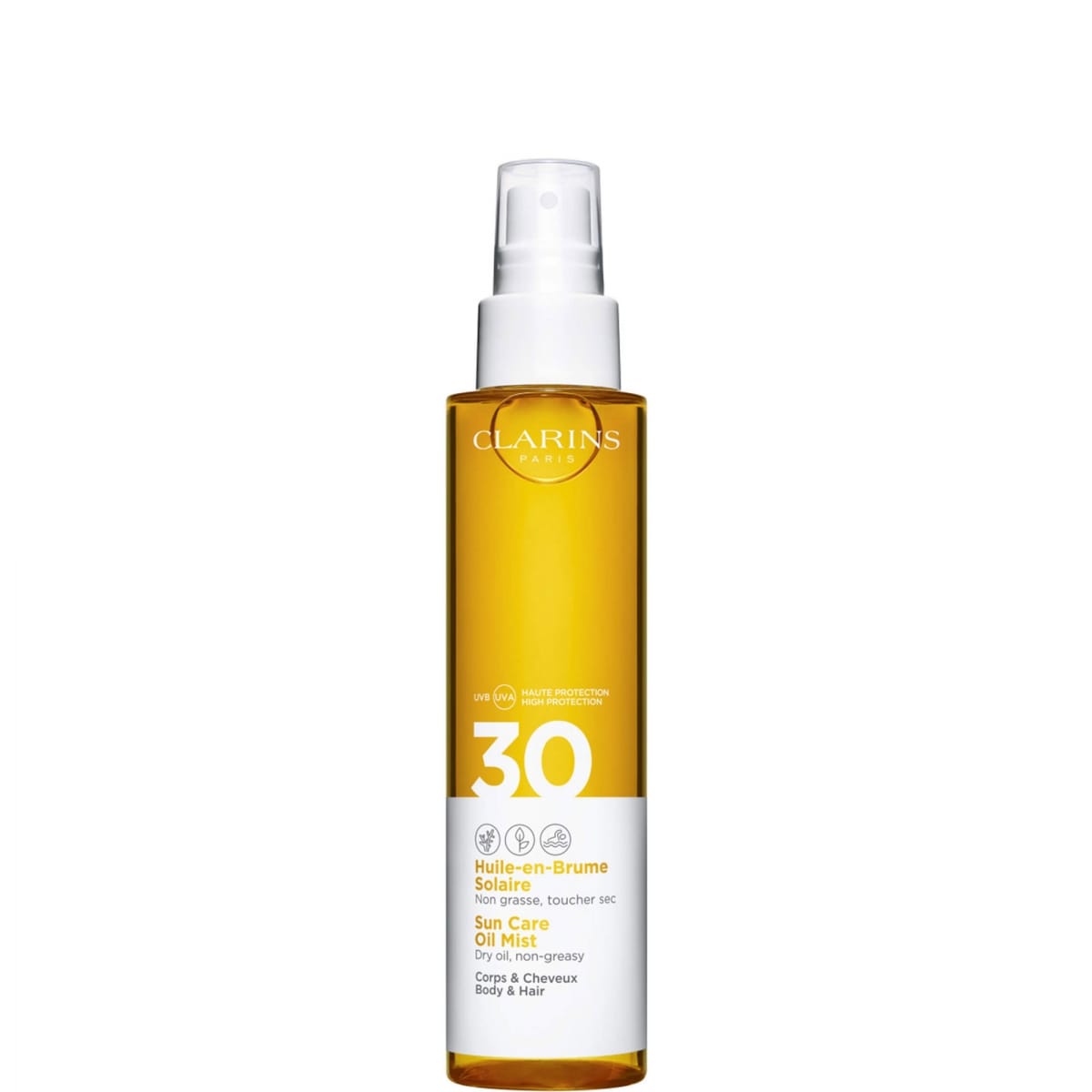 CLARINS Huile-en-Brume Solaire Corps et Cheveux UVA/UVB SPF30 Non Grasse Toucher Sec
