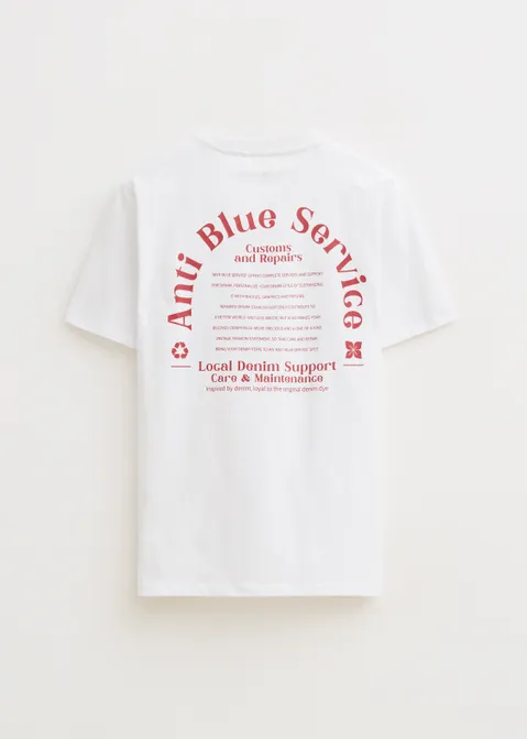 T-shirt met print customs wit (WIT)