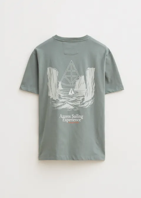 T-shirt met print experience blauw (AQUA)