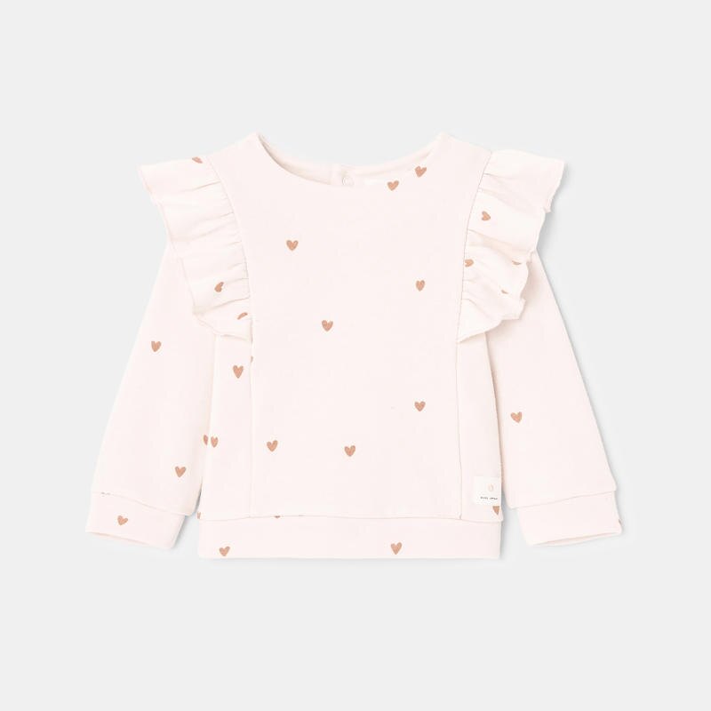 Sweat en molleton à manches volantées rose mixte Absorba Rose