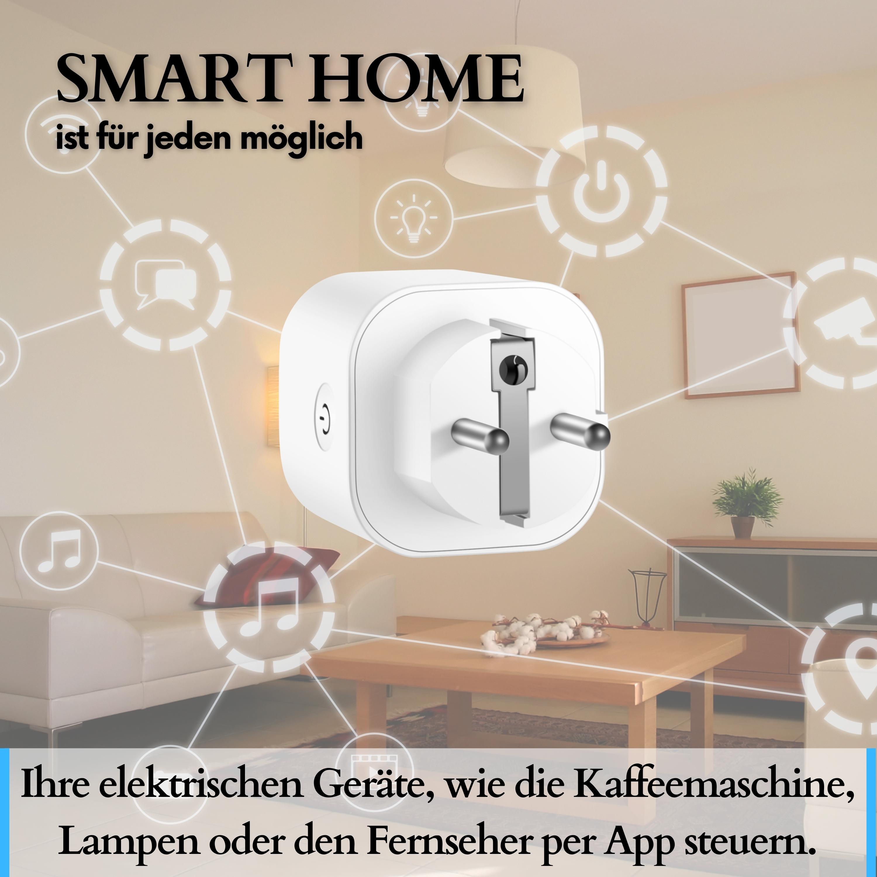 Echos Smart WLAN Steckdose 4er Pack 16A m. Energie Monitor