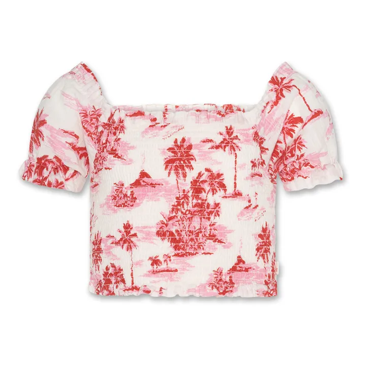 AO76 Blouse Courte Guila Hawaii | Rouge