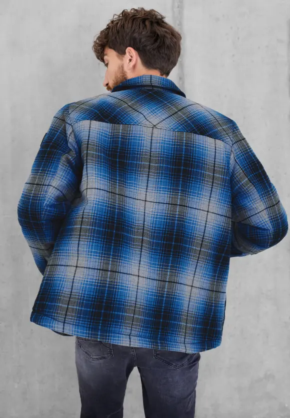 Overshirt mit Karodessin - imperial blue