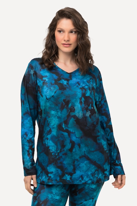 Skishirt, Loop, schnelltrocknend, V-Ausschnitt, Langarm