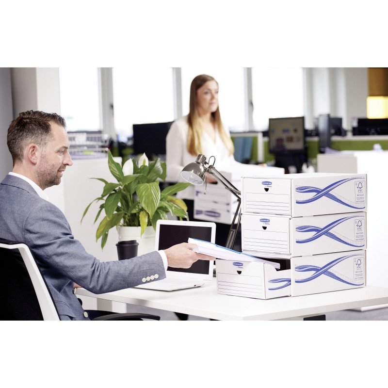 Caisse archives tiroirs Bankers Box by Fellowes H 13,5 x L 27,9 x P 36,2 cm