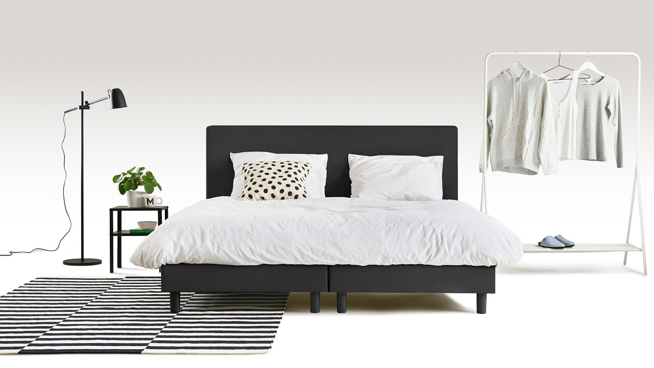 Box Ambra met Easy Pocket 300 matras dark grey
