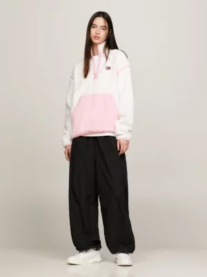 Moletom oversized de lã polar com zíper até o peito